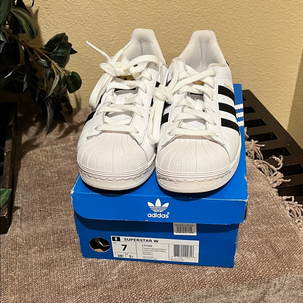 Adidas Women Superstar White and Black Sneakers